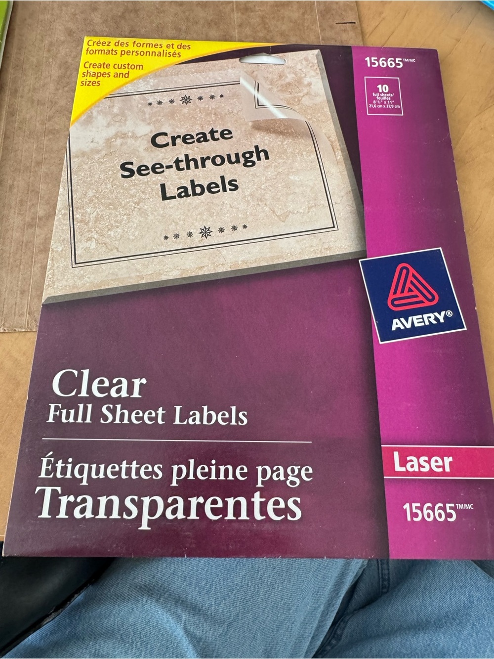 Avery Clear Full Sheet Labels – Transparent Laser Label Sheets 10